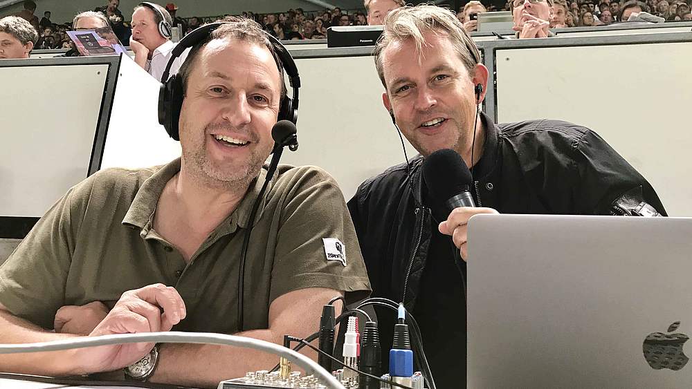 Radio-Team: Stefan Grothoff  (l.) und Maik Nöcker © DFB