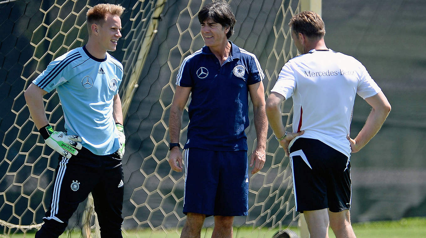 DFB-Training mit Bundestrainer Löw und DFB-Torwart-Coach Köpke © 2012 Getty Images