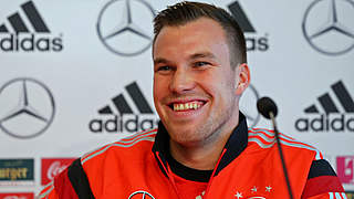 Kevin Großkreutz bei der Pressekonferenz zum Spiel gegen Chile © 2014 Getty Images