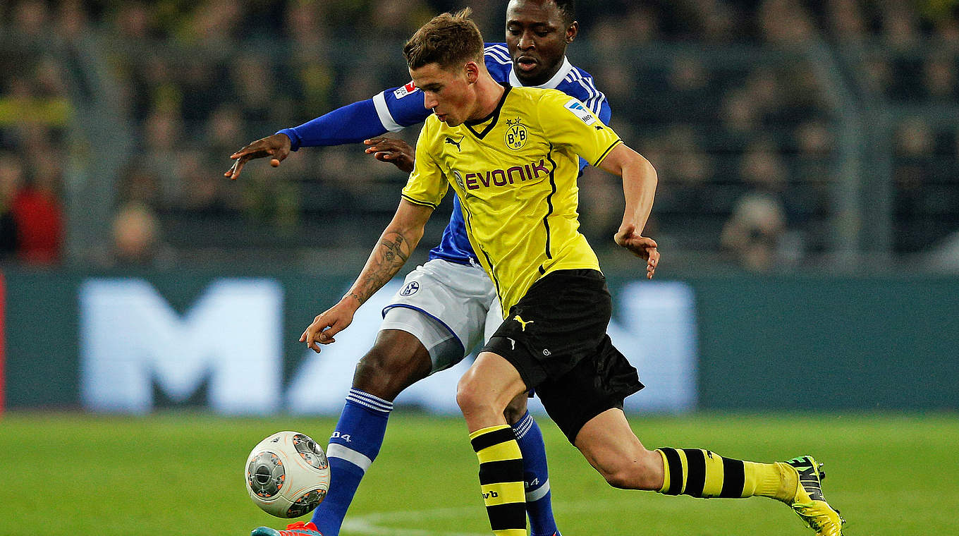 Besonderes Highlight in der noch jungen Karriere: Das Derby gegen Schalke 04 © 2014 Getty Images