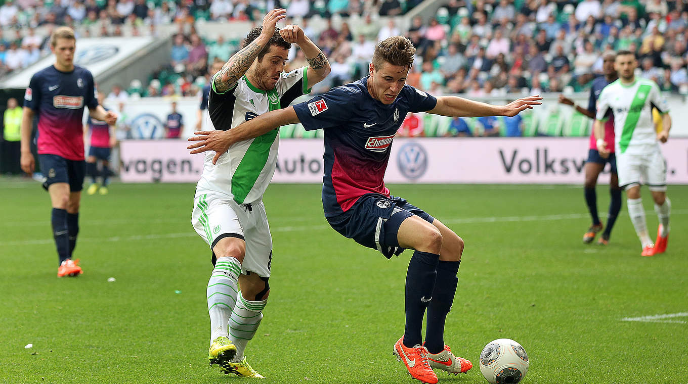 Im Spiel des SC Freiburg gegen den VfL Wolfsburg © 2014 Getty Images