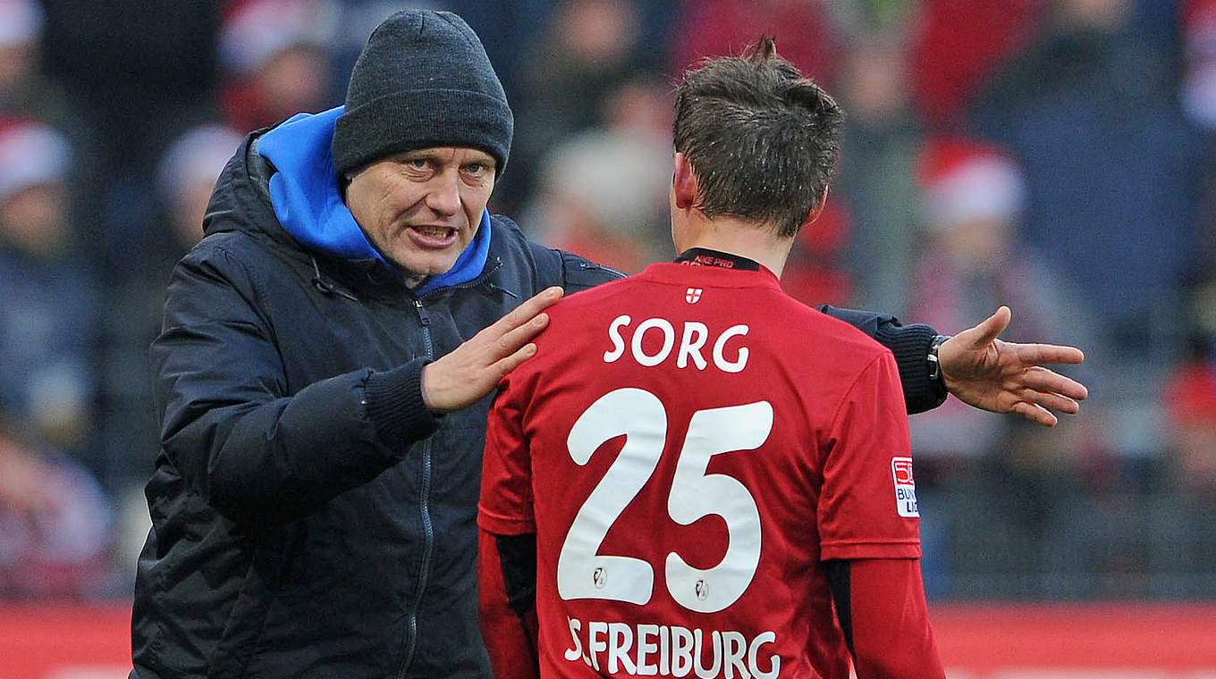 Oliver Sorg und Trainer Christian Streich kennen sich schon seit vielen Jahren © 2012 Getty Images