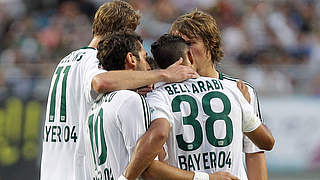 Testspiel gewonnen: Jubel bei Bayer 04 © 2014 Getty Images