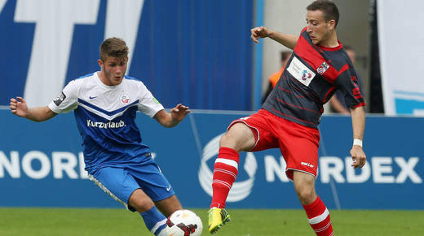 Kein Sieger: Rostocks Sascha Schünemann und Erfurts Kevin Möhwald © Bongarts/GettyImages