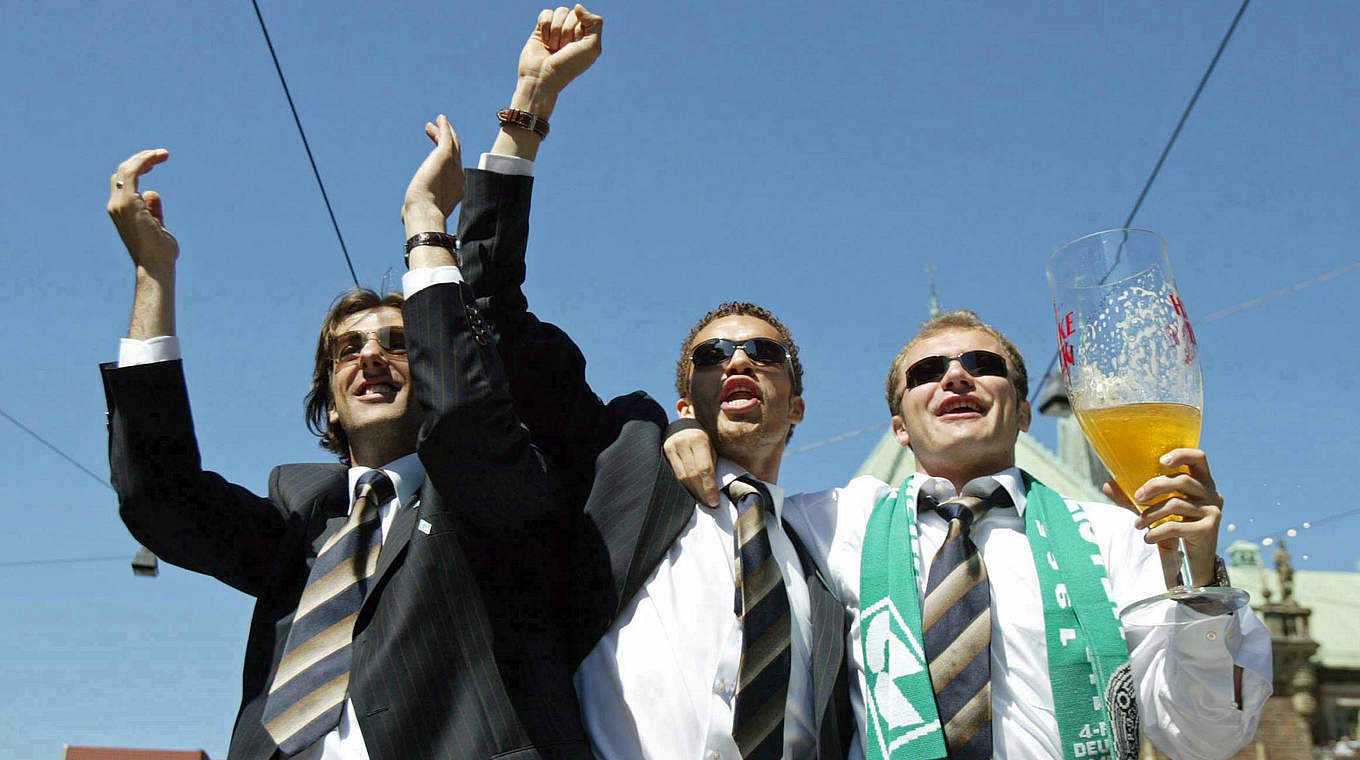 Größter Erfolg 2004: Banovic (r.) wird Doublesieger mit Werder Bremen © Bongarts/GettyImages