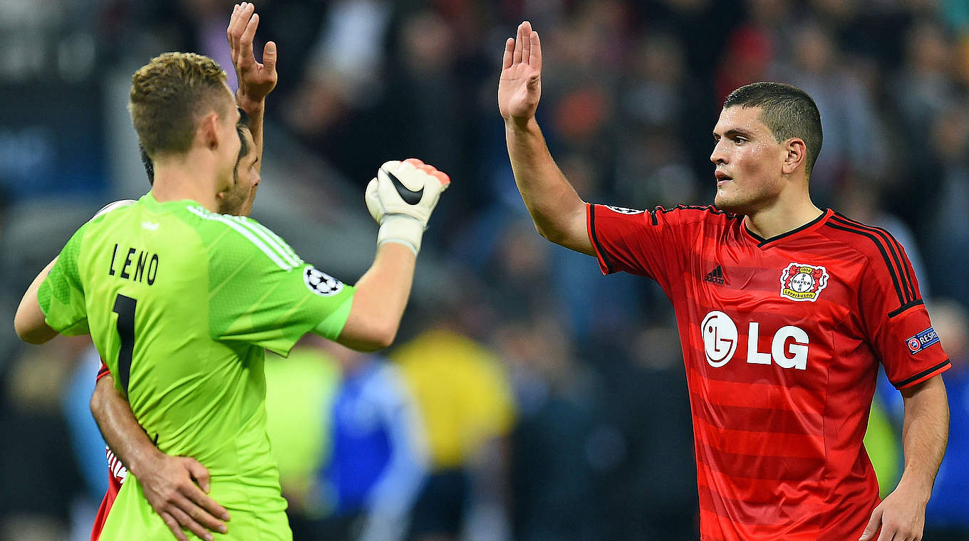 Leverkusens Kyriakos Papadopoulos: Es geht weiter in der Champions League. © 2014 Getty Images