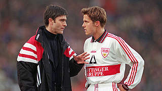 Löw (l.) and Schneider: DFB Cup winners with VfB Stuttgart in 1997 © imago sportfotodienst