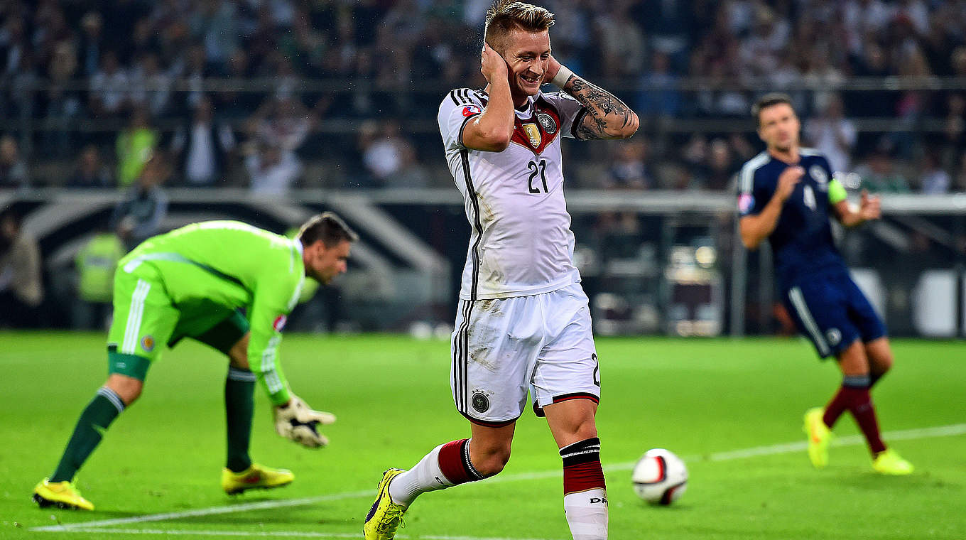 Aktivposten gegen Schottland: Reus (M.) vor der Verletzung © 2014 Getty Images