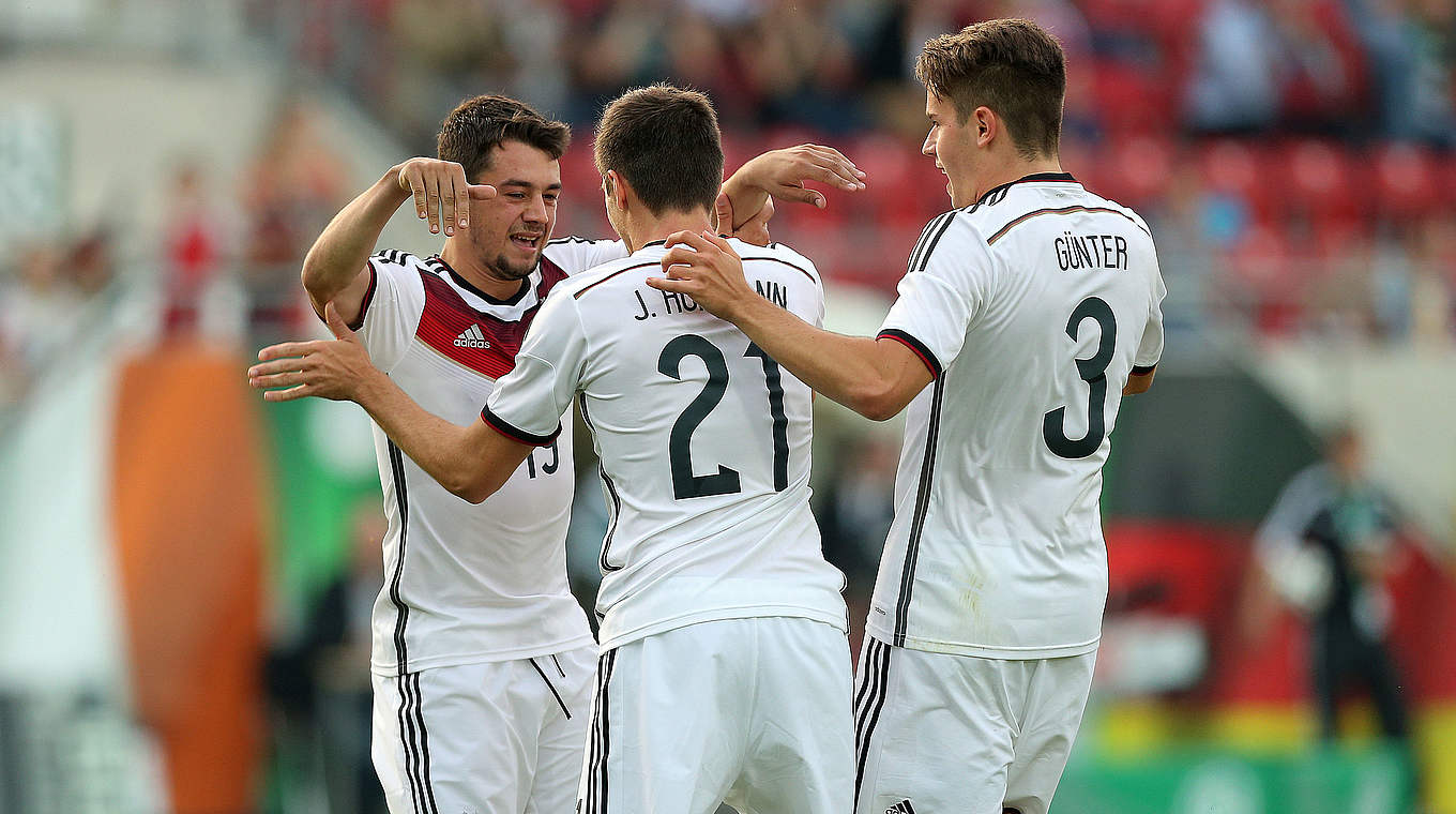 U21: Auch gegen Rumänien möchte das DFB-Team jubeln © 2014 Getty Images