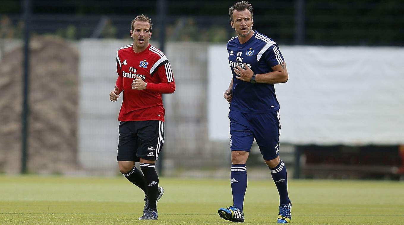 Wieder im HSV-Training: Rafael van der Vaart (l.) © 2014 Getty Images