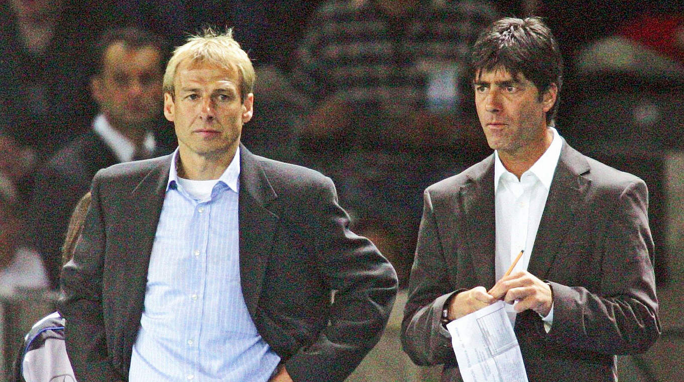 Heimdebüt als Trainerduo: Klinsmann (l.) und Löw © Bongarts