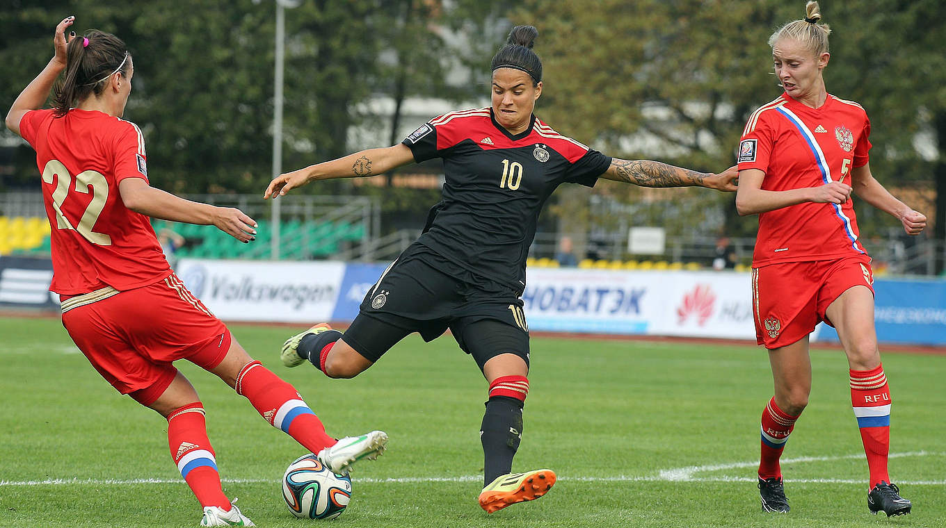 Schlüsselspielerin der DFB-Frauen für die WM: Dzsenifer Marozsán (M.) © 2014 Getty Images