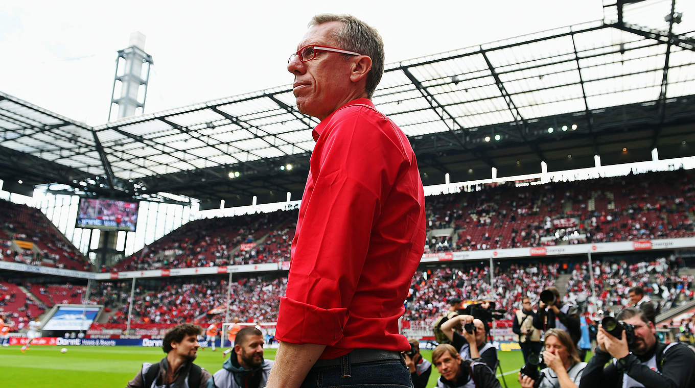 Erstes Derby mit dem 1. FC Köln: Trainer Peter Stöger © 2014 Getty Images