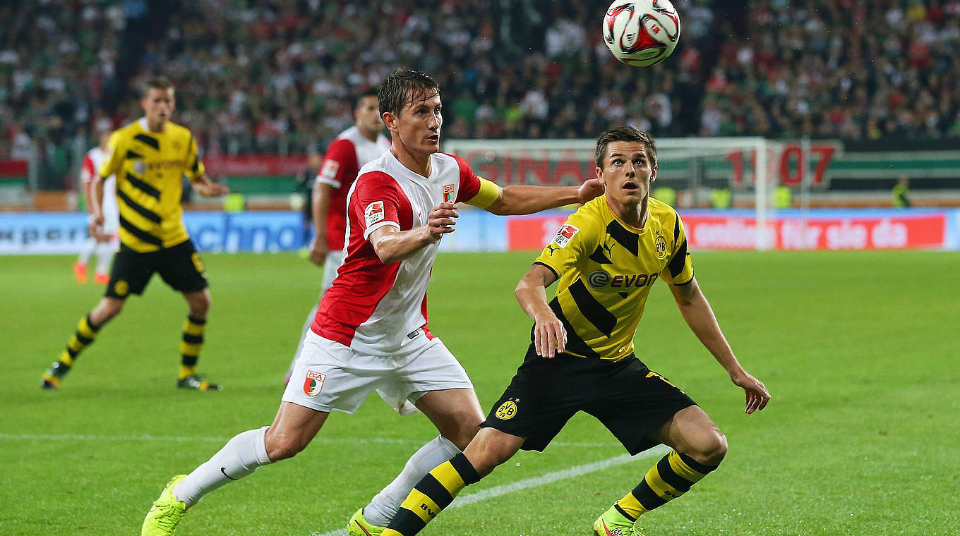 Borussia Dortmund beat Augsburg in the game between the sides in before the winter break © 2014 Getty Images