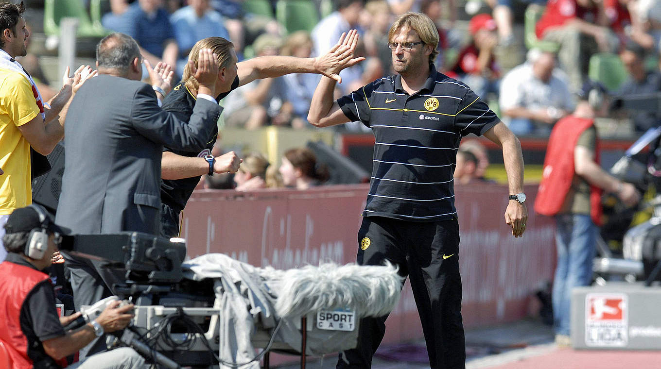 Typischer Klopp-Jubel - schon beim BVB-Debüt 2008 © imago sportfotodienst