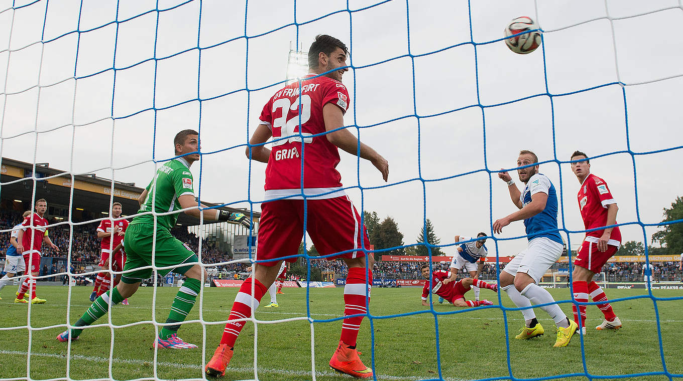 First goal for Darmstadt: Romain Bregerie © 2014 Getty Images