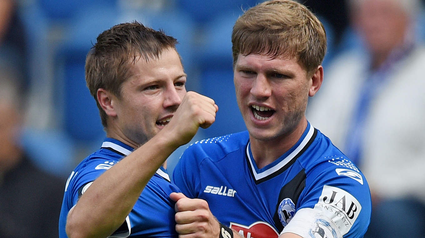 Trendwende erneut geschafft: Börner und Klos für Bielefeld (v.l.) © 2014 Getty Images