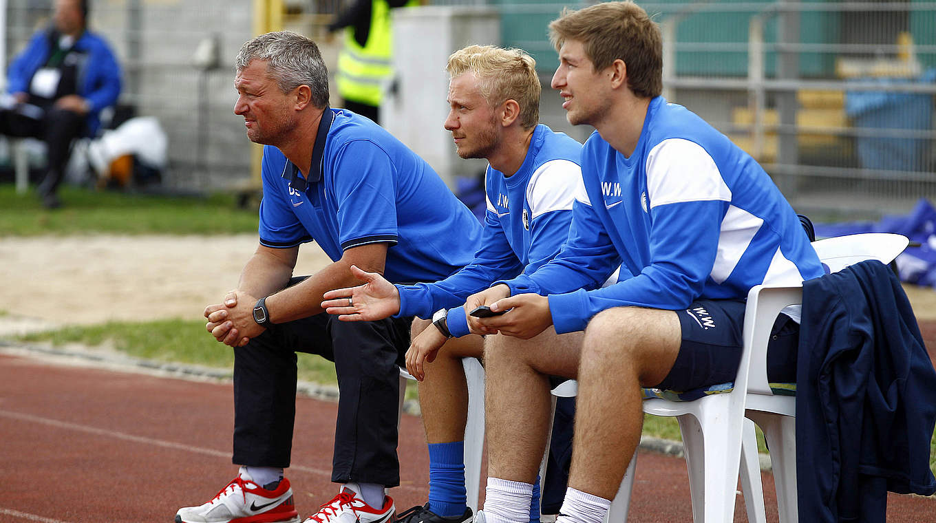 Bundesliga-Start mit nur drei Zählern: Sehrig und seine Co-Trainer © 2014 Getty Images