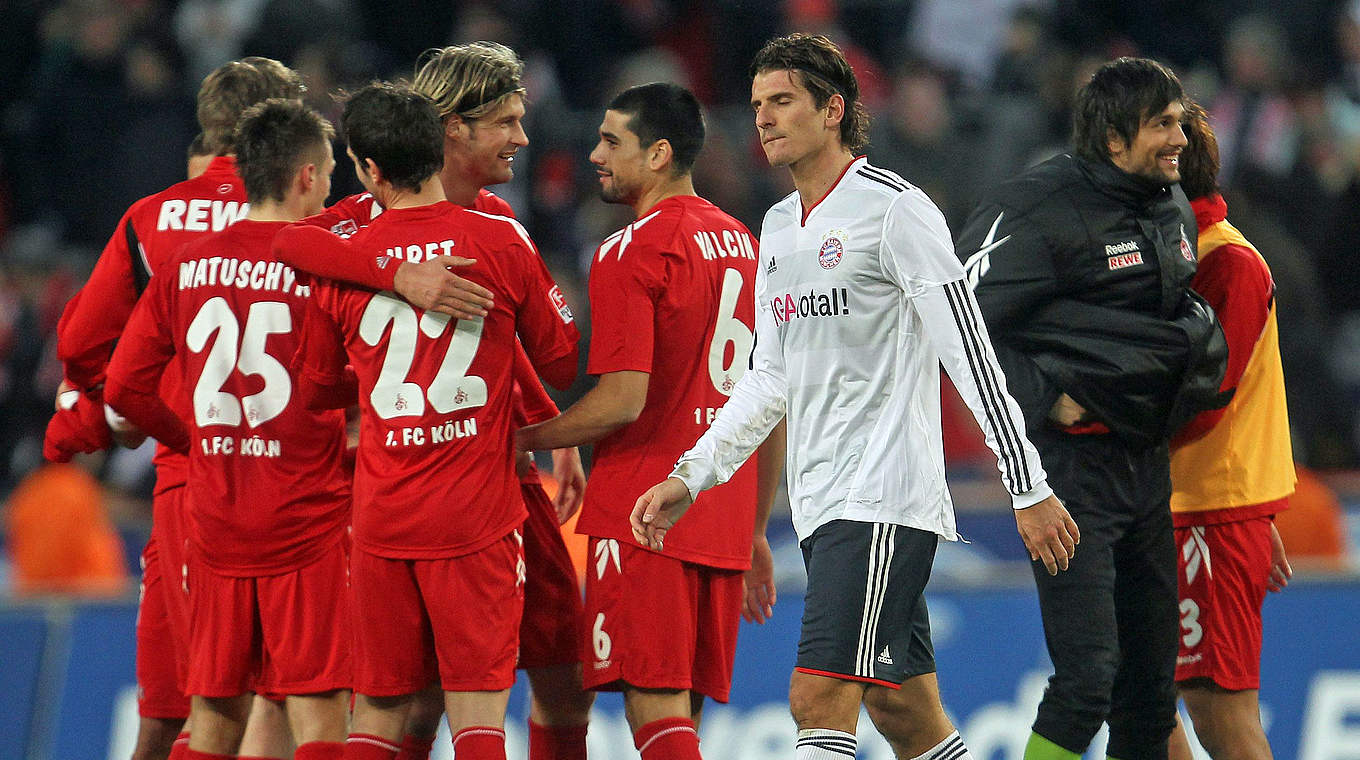 Sieg gegen die großen Bayern: Im Februar 2011 jubelte der 1. FC Köln © 2011 Getty Images