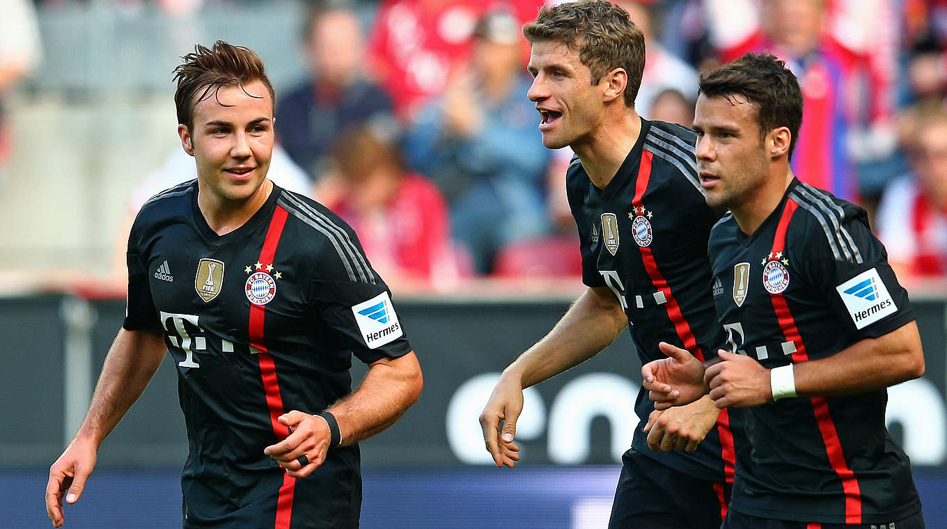 Rückt mit vier Treffern in der Torjägerliste auf: Bayern Münchens Mario Götze (l.) © 2014 Getty Images