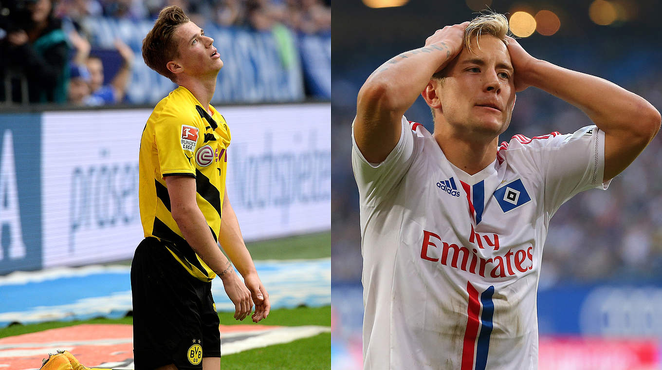 Sand im Getriebe: Dortmunds Durm (l.) und Hamburgs Holtby (r.) © 2014 GettyImages