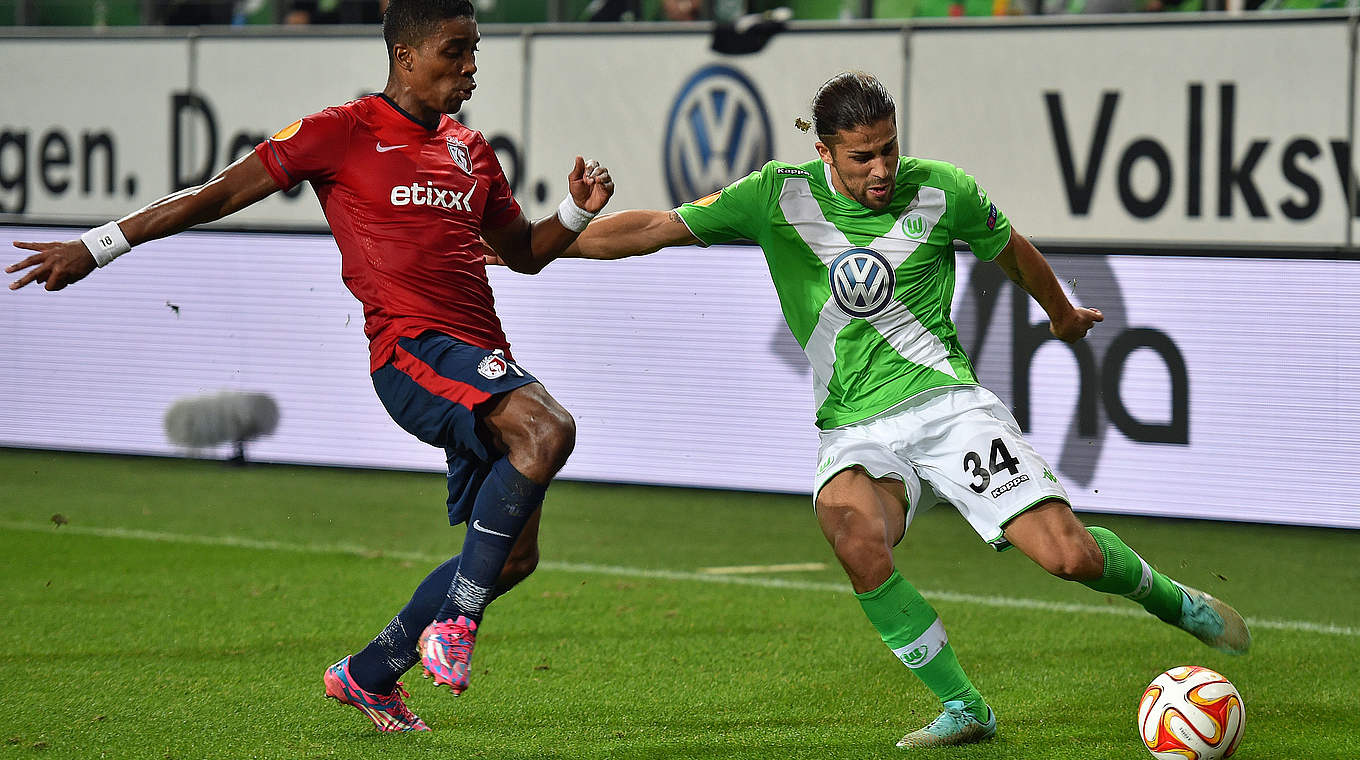Unentschieden gegen Lille: Rodriguez (r.) und der VfL Wolfsburg © 2014 Getty Images