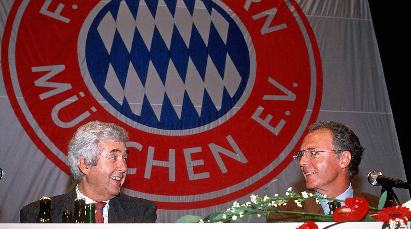 Designierter Bayern-Präsident und Vizepräsident 1994: Beckenbauer mit Scherer (l.) © imago