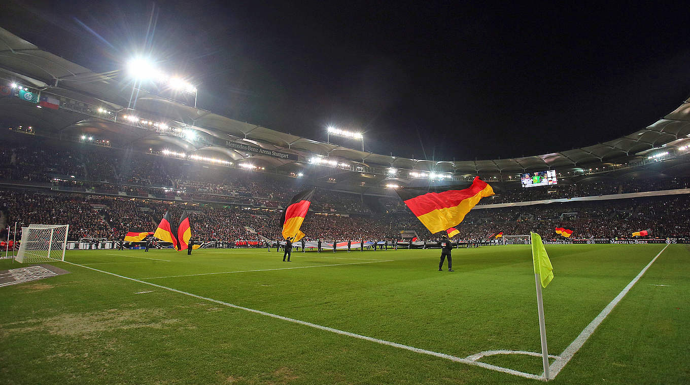 Das erste Länderspiel im Weltmeisterschaftsjahr gegen Chile. Bei kalten Temeraturen sorgte der Fan Club Nationalmannschaft für Stimmung im und un das Stadion in Stuttgart. © 