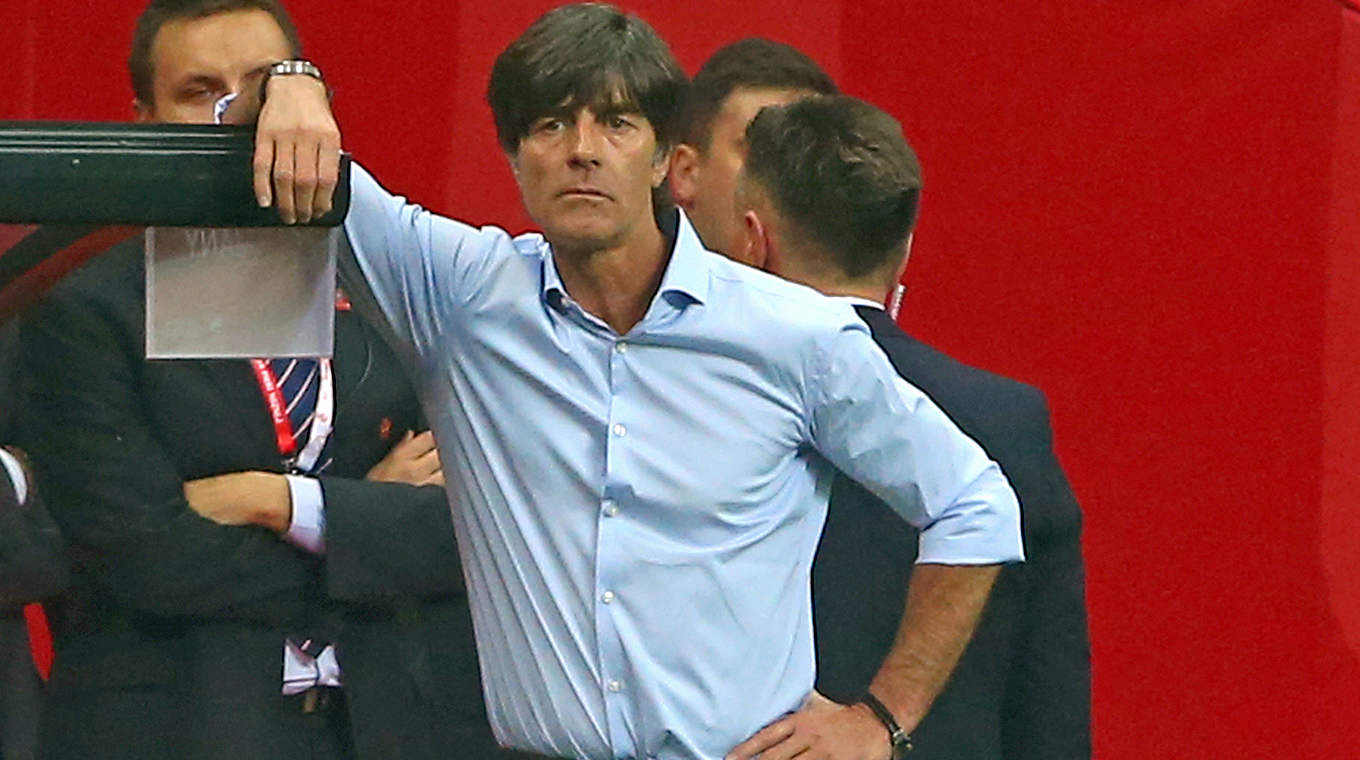 Joachim Löw takes charge of his 123rd game as national team manager against Poland © 2014 Getty Images