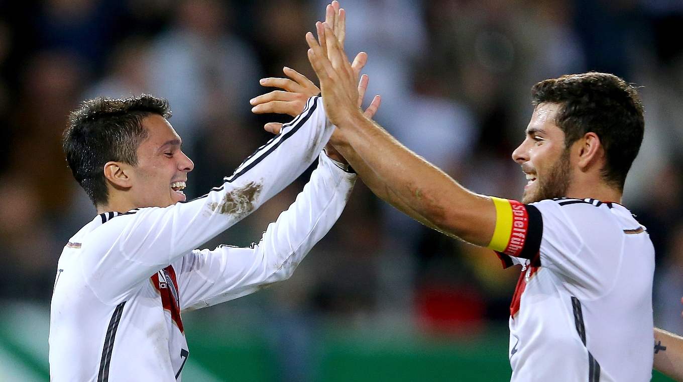 Kevin Volland and Leonardo Bittencourt scored in the second-leg against Ukraine © 2014 Getty Images