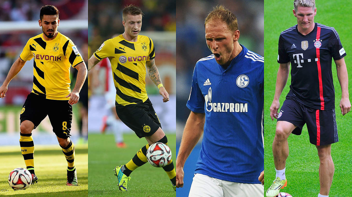 Drei große und ein kleines Comeback: Gündogan, Reus, Höwedes und Schweinsteiger (v.l.) © Bongarts/GettyImages