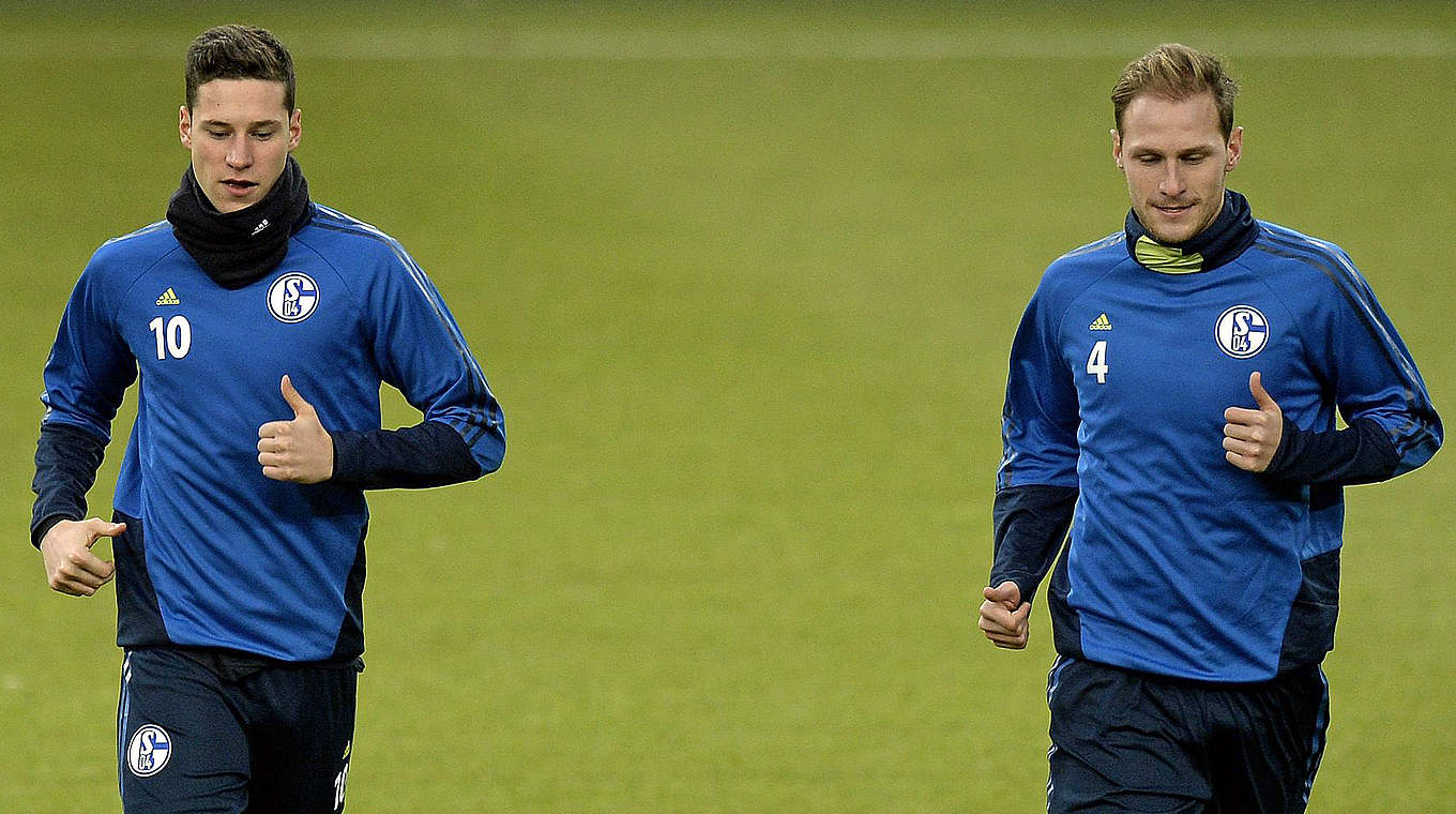 Stützen im Schalker Spiel: Julian Draxler (li.) und Benedikt Höwedes (r.) © 2013 Getty Images
