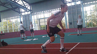 Almuth Schult undergoing endurance and cardio-vascular exercises © DFB