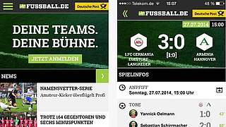 So sieht's bei der FUSSBALL.DE-App in der iOS-Version für Apple-Geräte aus. © FUSSBALL.DE