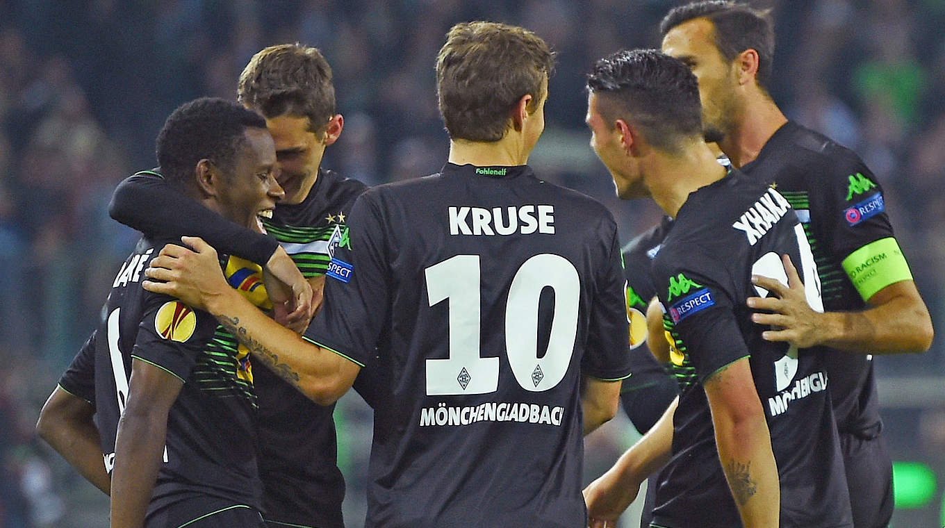 Holt den ersten Sieg in der Gruppe A: Borussia Mönchengladbach © 2014 Getty Images