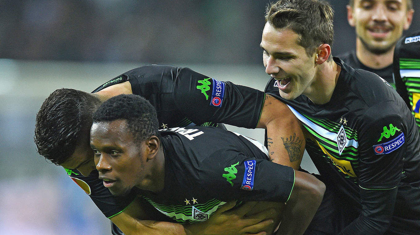 Überragender Mann im Borussia Park gegen Limassol: Doppelpacker Ibrahima Traore (2.v.l.) © 2014 Getty Images