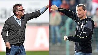 Treffen sich im Topspiel: Meier mit Bielefeld (l.) und Kogler mit Erfurt © Bongarts/GettyImages
