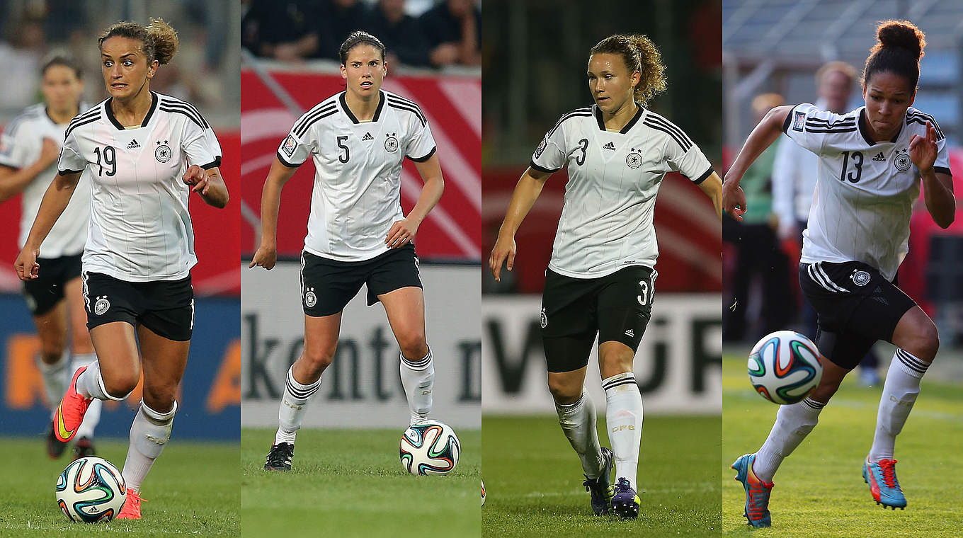 Vier Spielerinnen mit Beziehungen zu Frankreich: Alushi, Krahn, Henning, Sasic (v.l.) © 2014 Getty Images