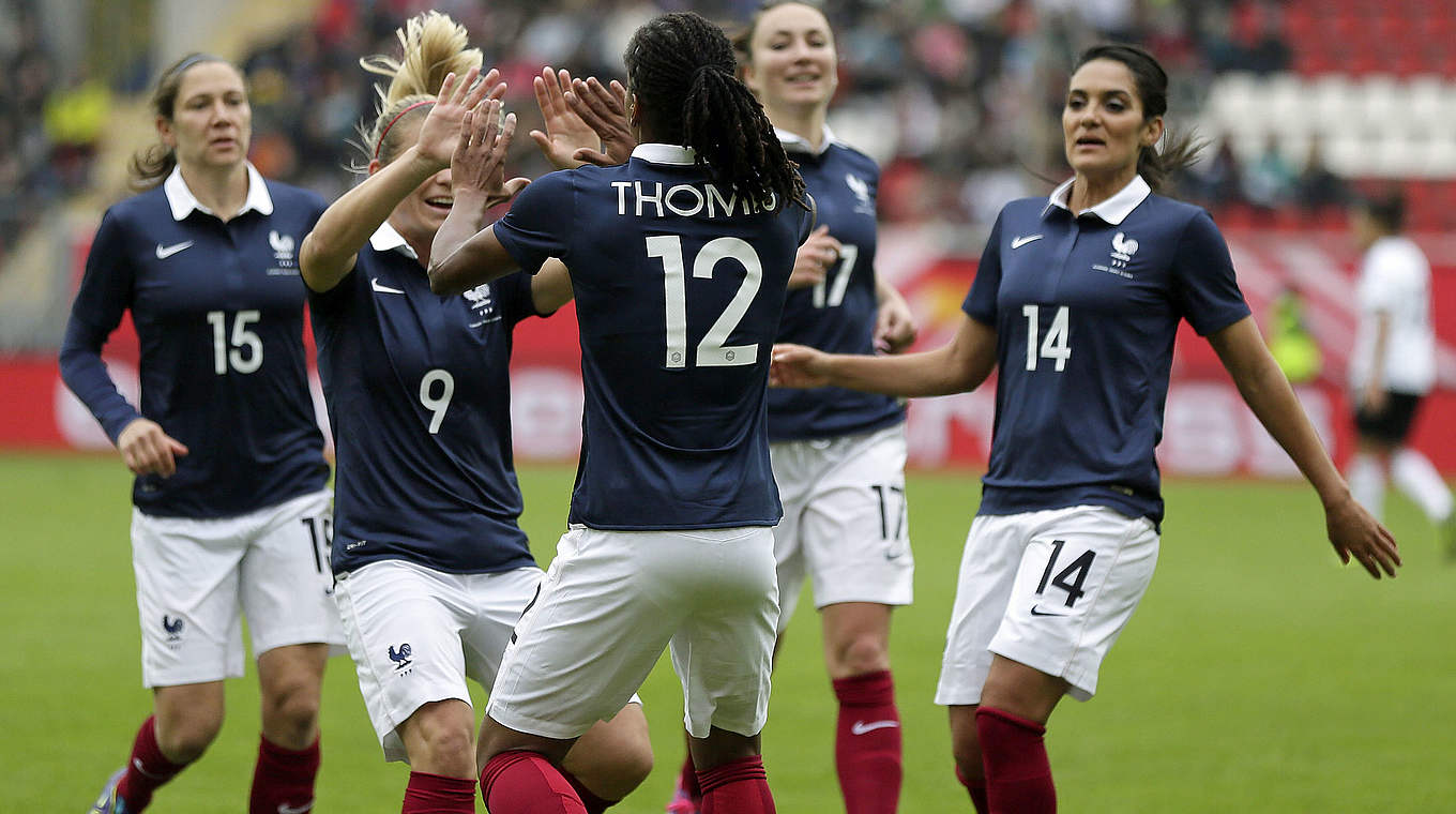 France were able to celebrate a 2-0 win © 2014 Getty Images