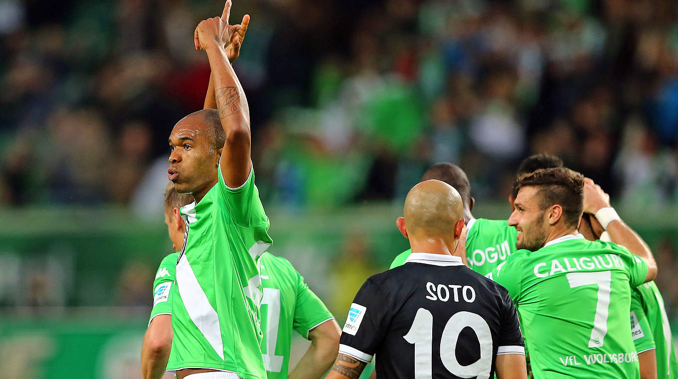 Naldo scored one and assisted another in Wolfsburg's 3-0 win © 2014 Getty Images