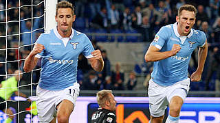 Traf zum 2:1 für Lazio Rom: Miroslav klose (l.) © 2014 Getty Images