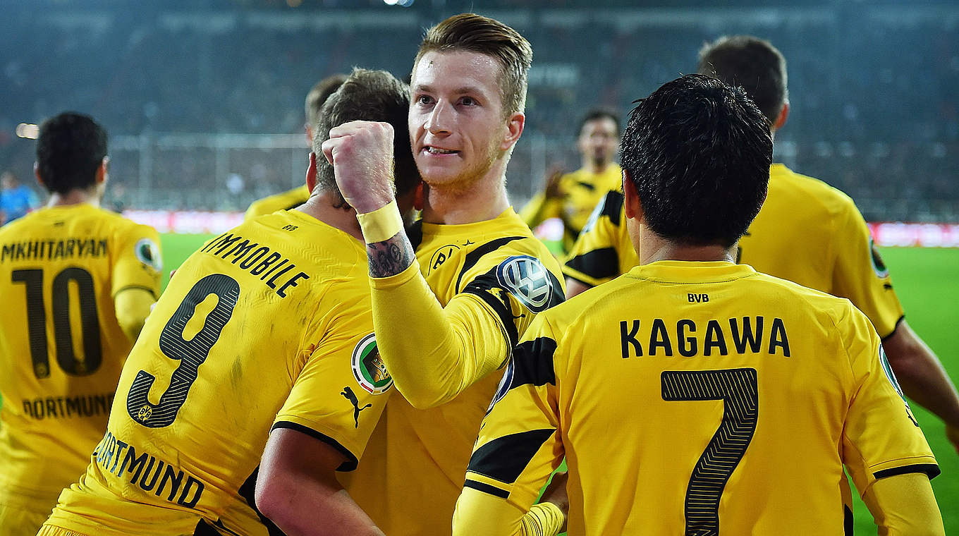 Marco Reus was back at his best and chipped in with a goal © 2014 Getty Images