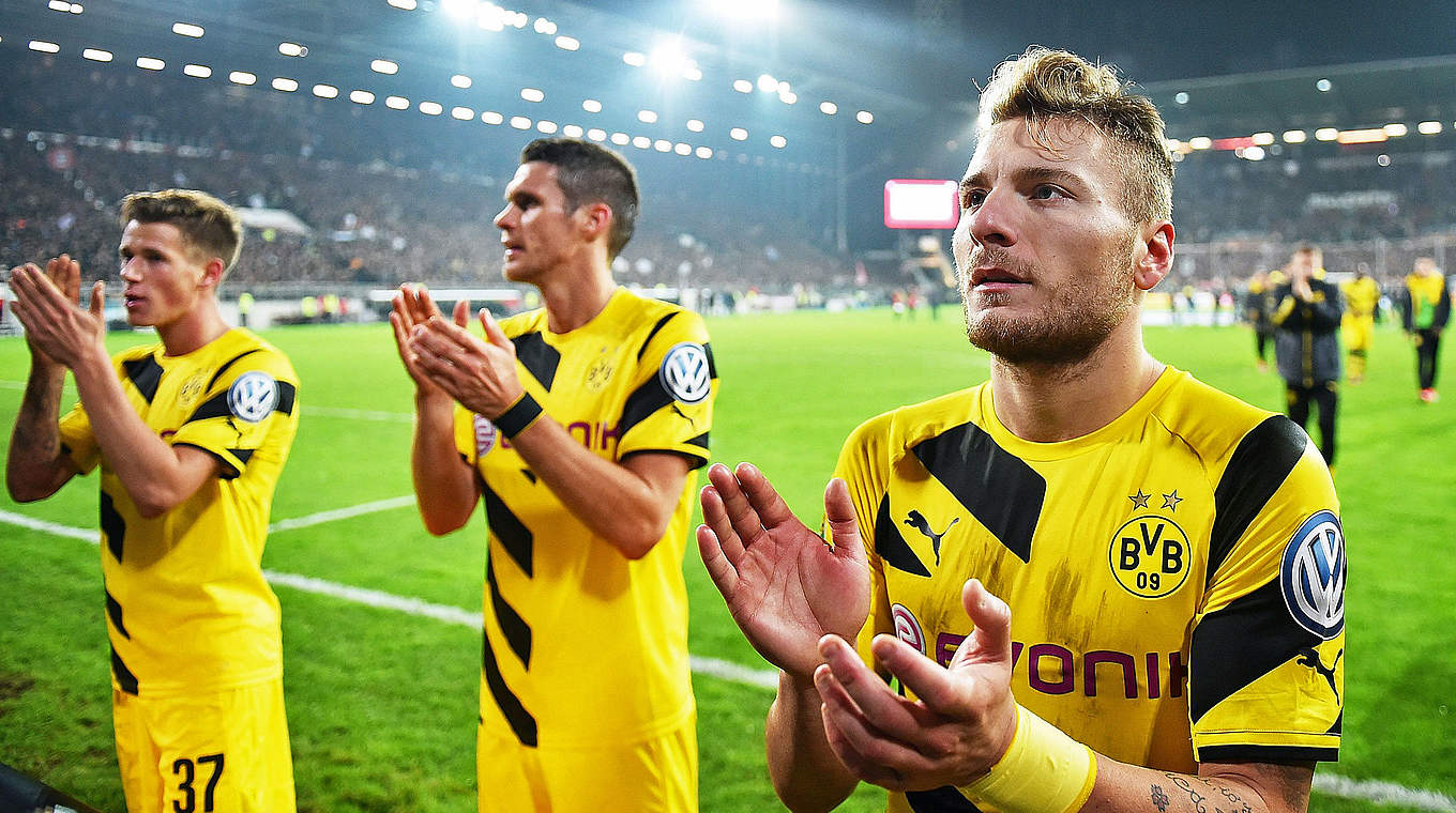 Konnten endlich wieder jubeln: Die Dortmunder Spieler  © 2014 Getty Images
