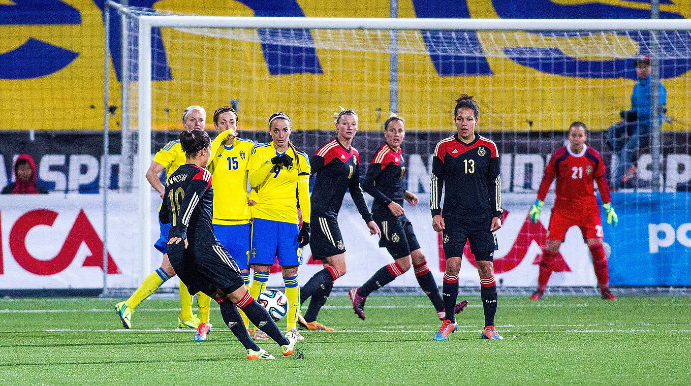 Germany's goals came from Dzsenifer Maroszan (76') and Alexandra Popp (79')  © 2014 Getty Images