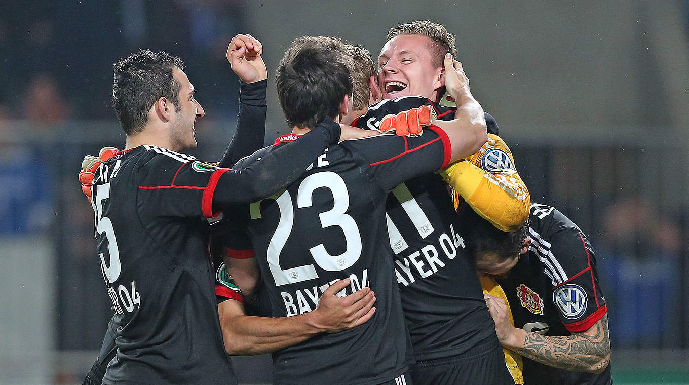 Gewinnt gegen Magdeburg erst im Elfmeterschießen: Bayer Leverkusen © 2014 Getty Images