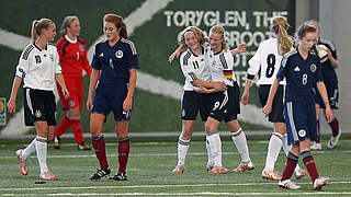 Zwei Spiele gegen Schottland, 21:0 Tore: die deutschen U 15-Juniorinnen © 2014 Getty Images