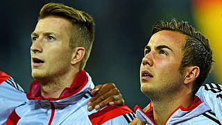 Marco Reus (left) and Mario Götze united playing for the Germany national team © 2014 Getty Images