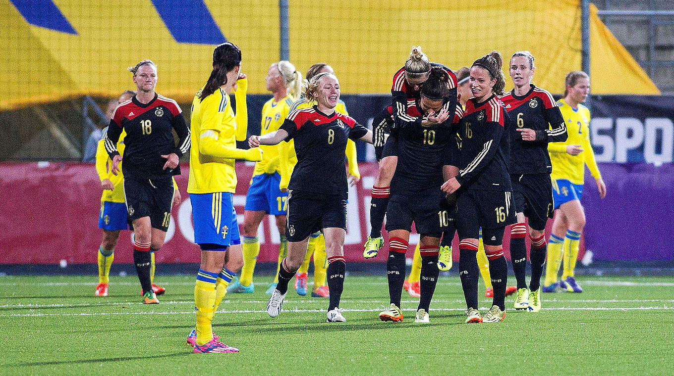 Starkes Spiel in Schweden abgeliefert: Melanie Leupolz (Nr. 16) © 2014 Getty Images