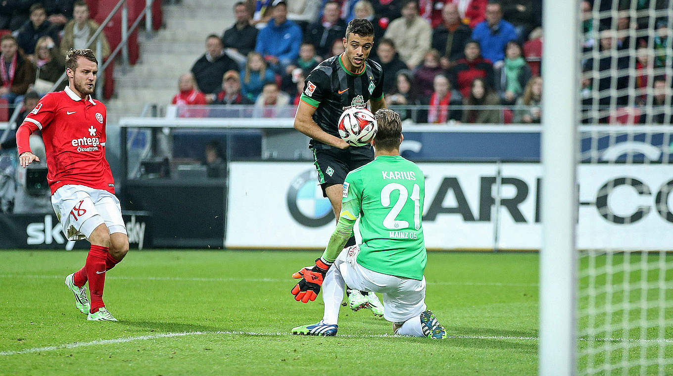 Franco Di Santo scored twice for Werder in Mainz © 2014 Getty Images