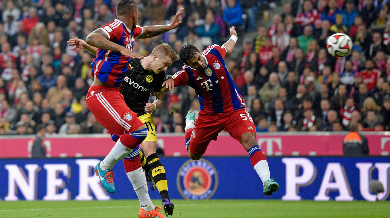 Trifft per Kopf: Dortmunds Marco Reus © 2014 Getty Images